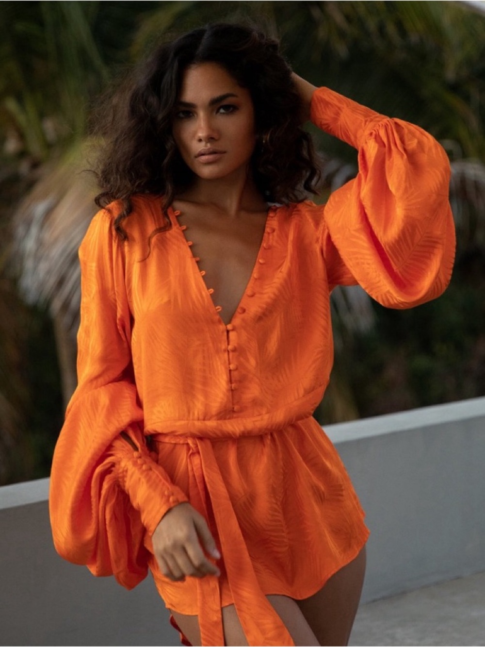 Rat & Boa Harlequin Orange mini dress